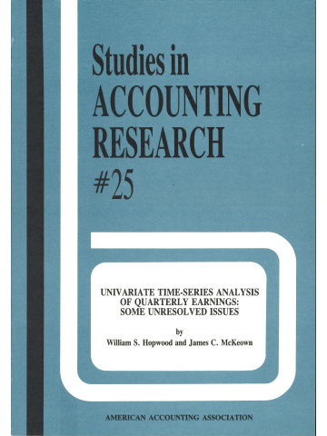 Cover of Univariate Time-Series Analysis of Quarterly Earnings: Some Unresolved Issues