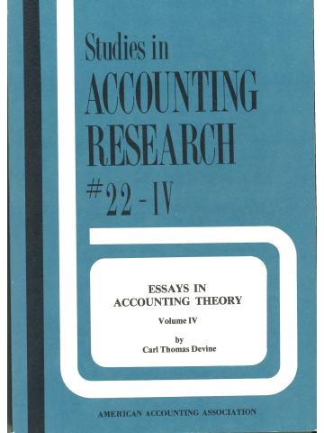 Cover of Essays in Accounting Theory, Volume 4