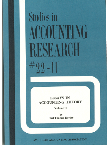 Cover of Essays in Accounting Theory, Volume 2