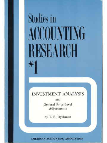 Cover of Investment Analysis and General Price-Level Adjustments