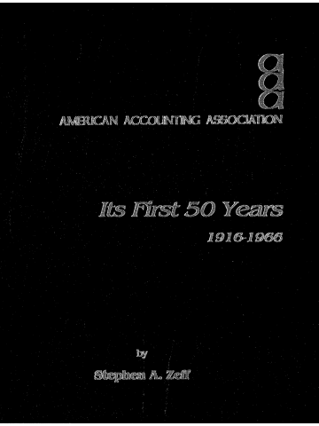 Cover of American Accounting Association, Its First 50 Years—1916–1966