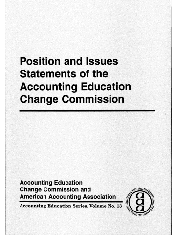 Cover of Position and Issues Statements of the Accounting Education Change Commission